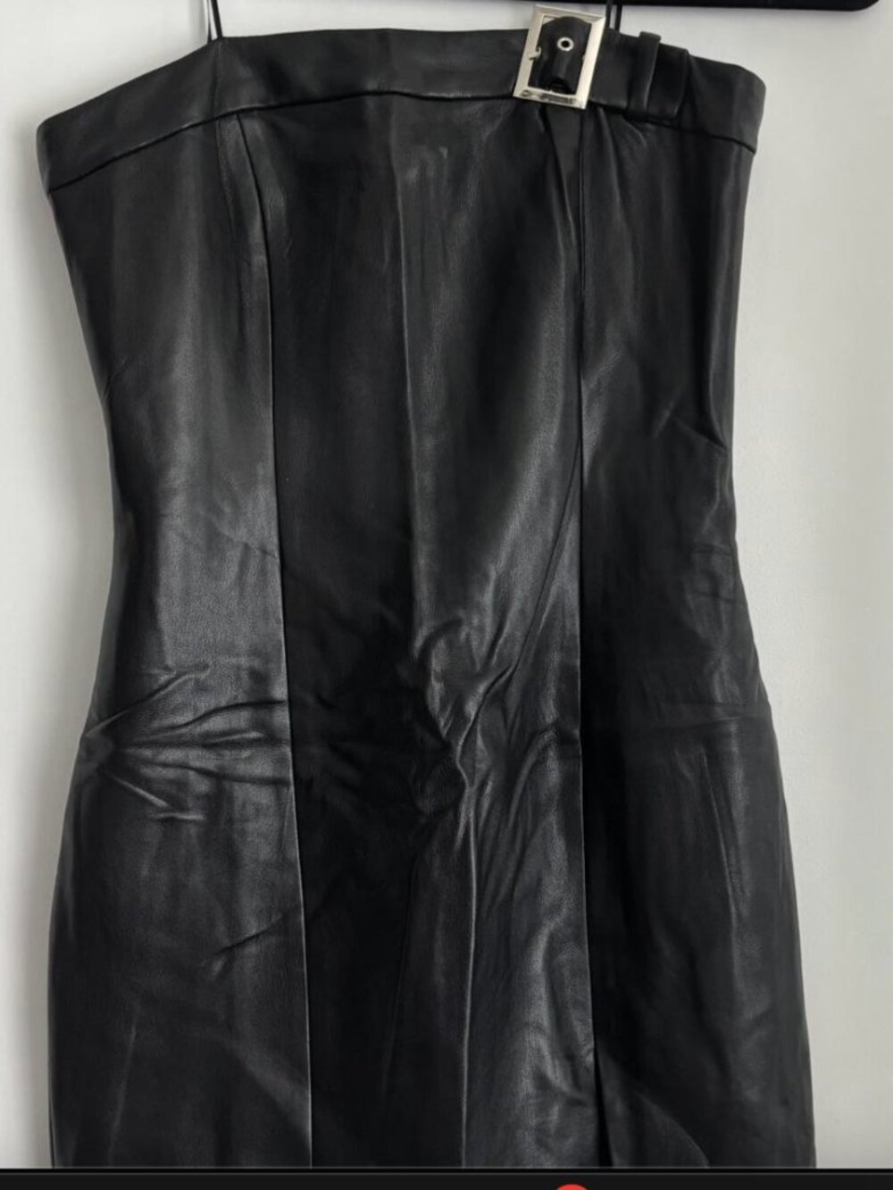 Amanda Uprichard black leather mini dress